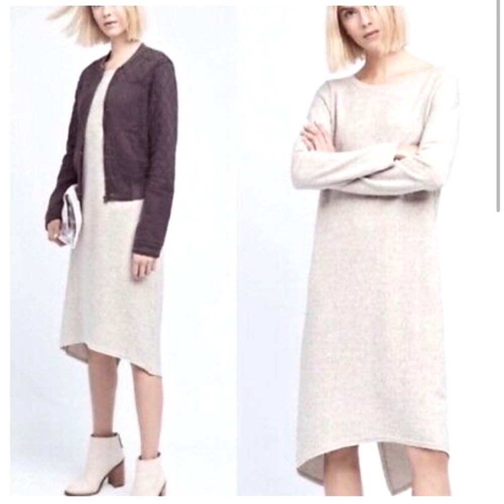 Anthropologie Moth Grey Cocoon Soft light Sweater dress